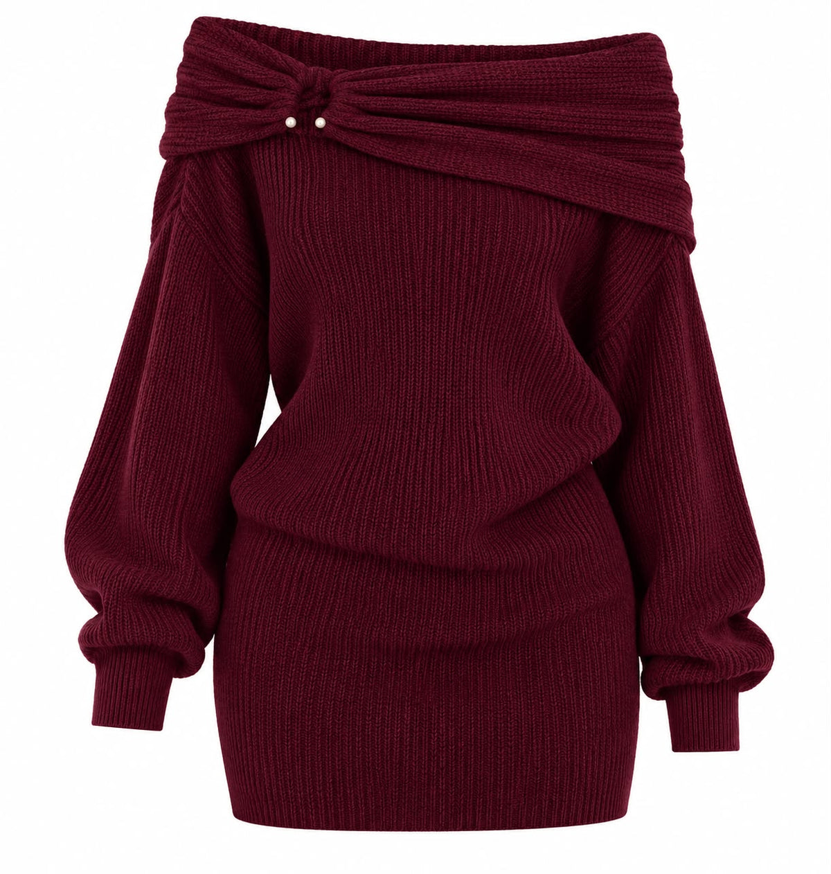 Vestido Tricô Ombro a Ombro Aura