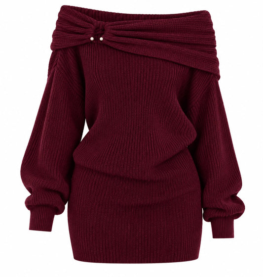 Aura Off-the-Shoulder Knit Dress