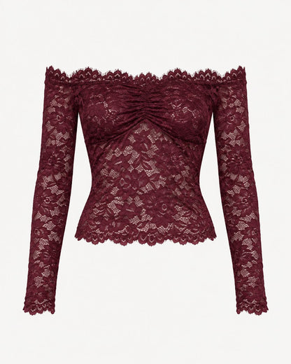 Aura Cocoa Lace Blouse