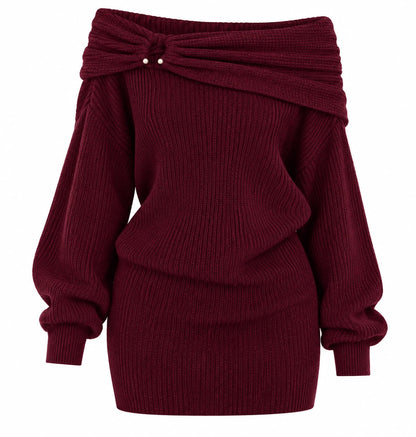 Vestido Tricô Ombro a Ombro Aura
