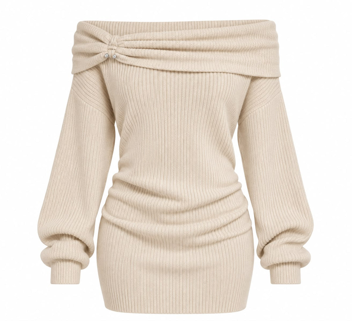 Vestido Tricô Ombro a Ombro Aura